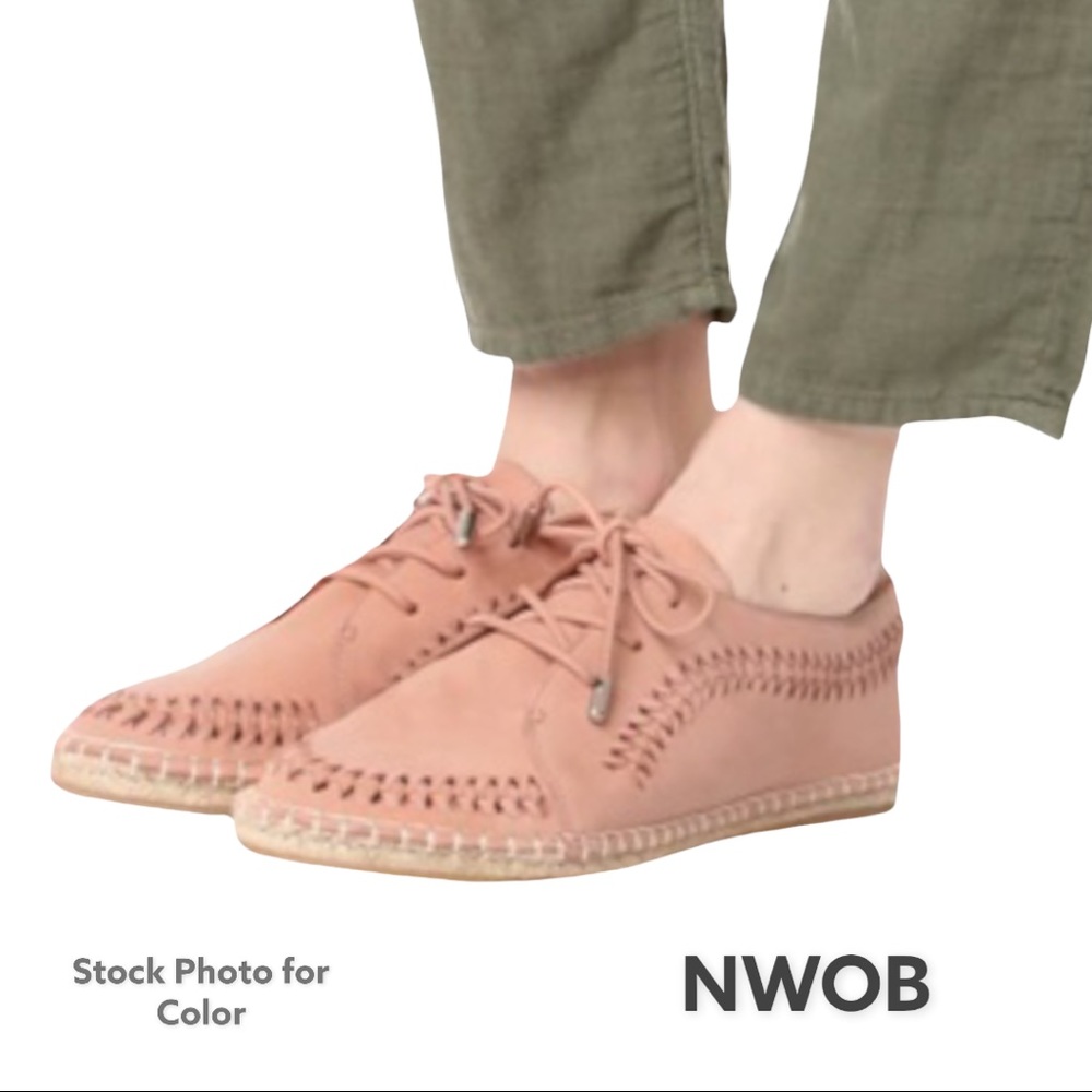Zimmermann Leather Lace Up Espadrilles Loafers Soft Blush Sz 9 Like New